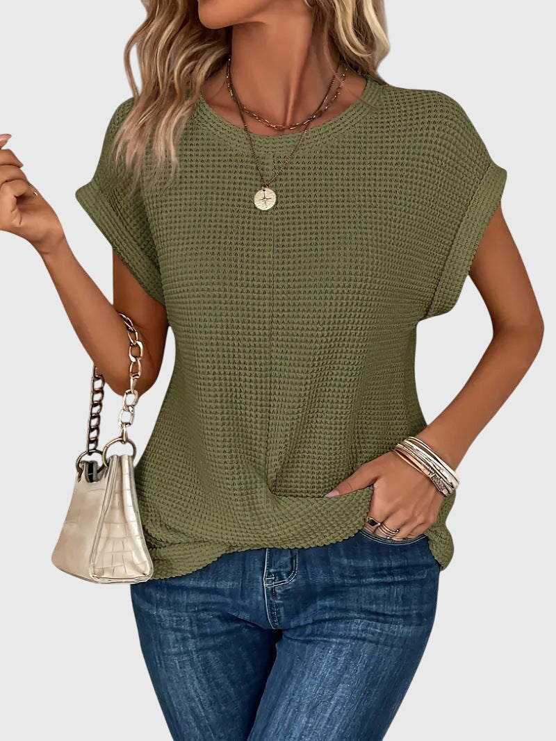 Isa™ | Elegant Bluse med Rund Hals