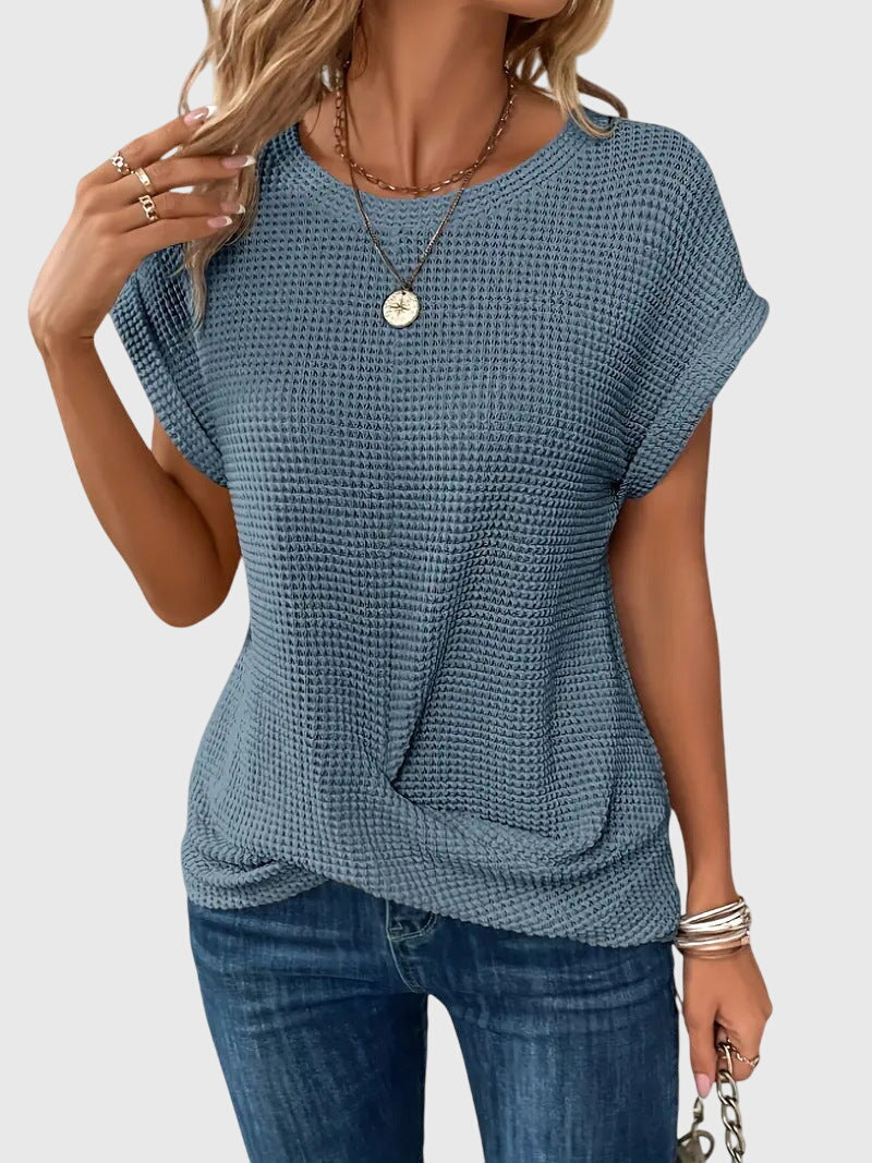 Isa™ | Elegant Bluse med Rund Hals