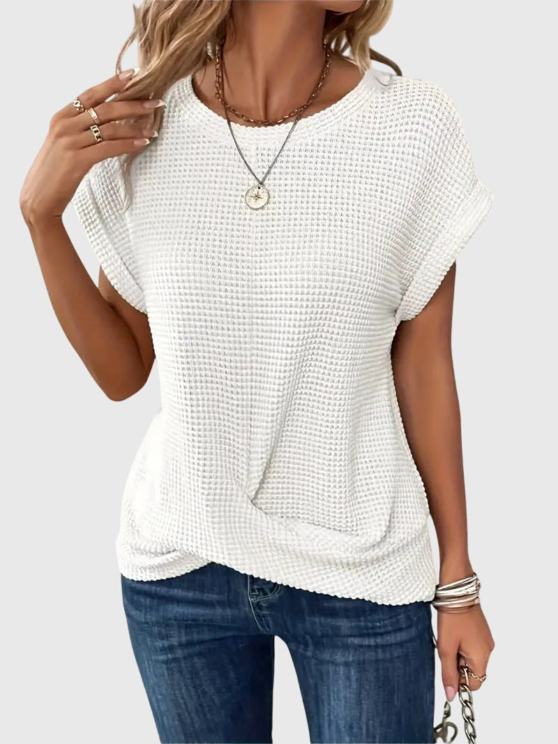 Isa™ | Elegant Bluse med Rund Hals