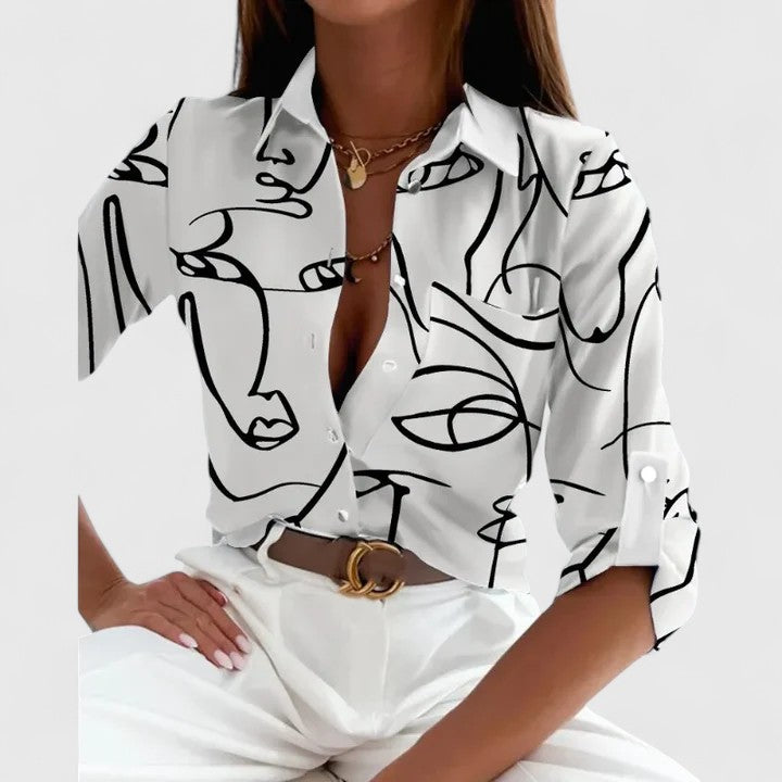 Lisette | Elegant Bluse med Lange Ermer