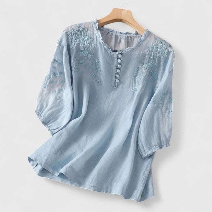 Vasilene | Elegant Knappefront Bluse