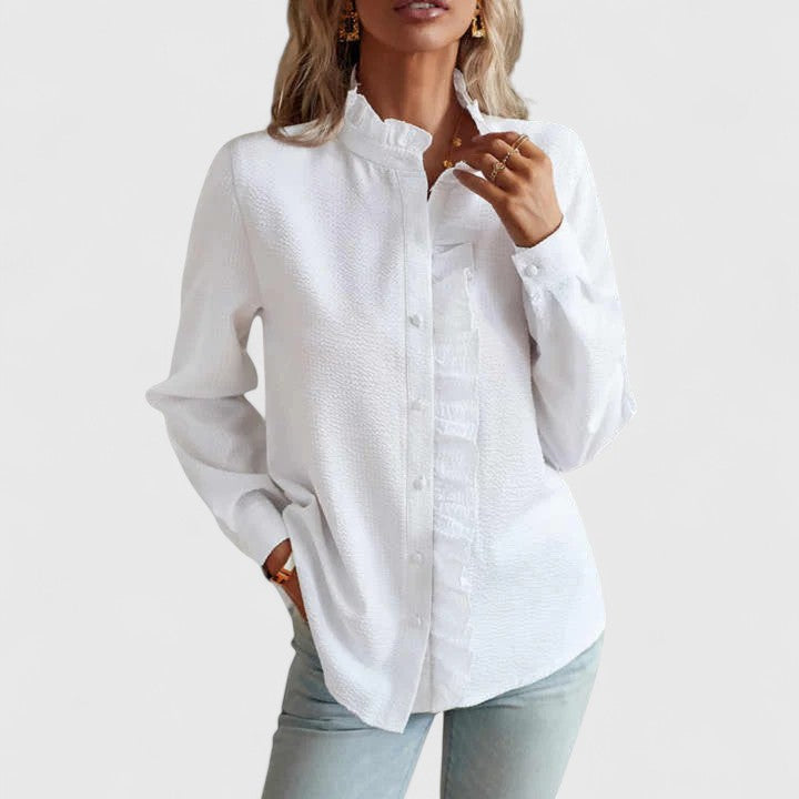 Yasmine | Sofistikert Bluse med Lange Ermer