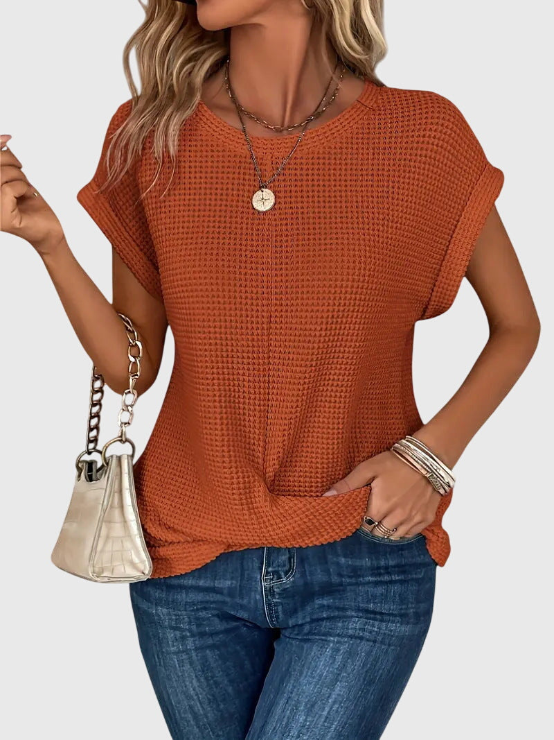 Isa™ | Elegant Bluse med Rund Hals