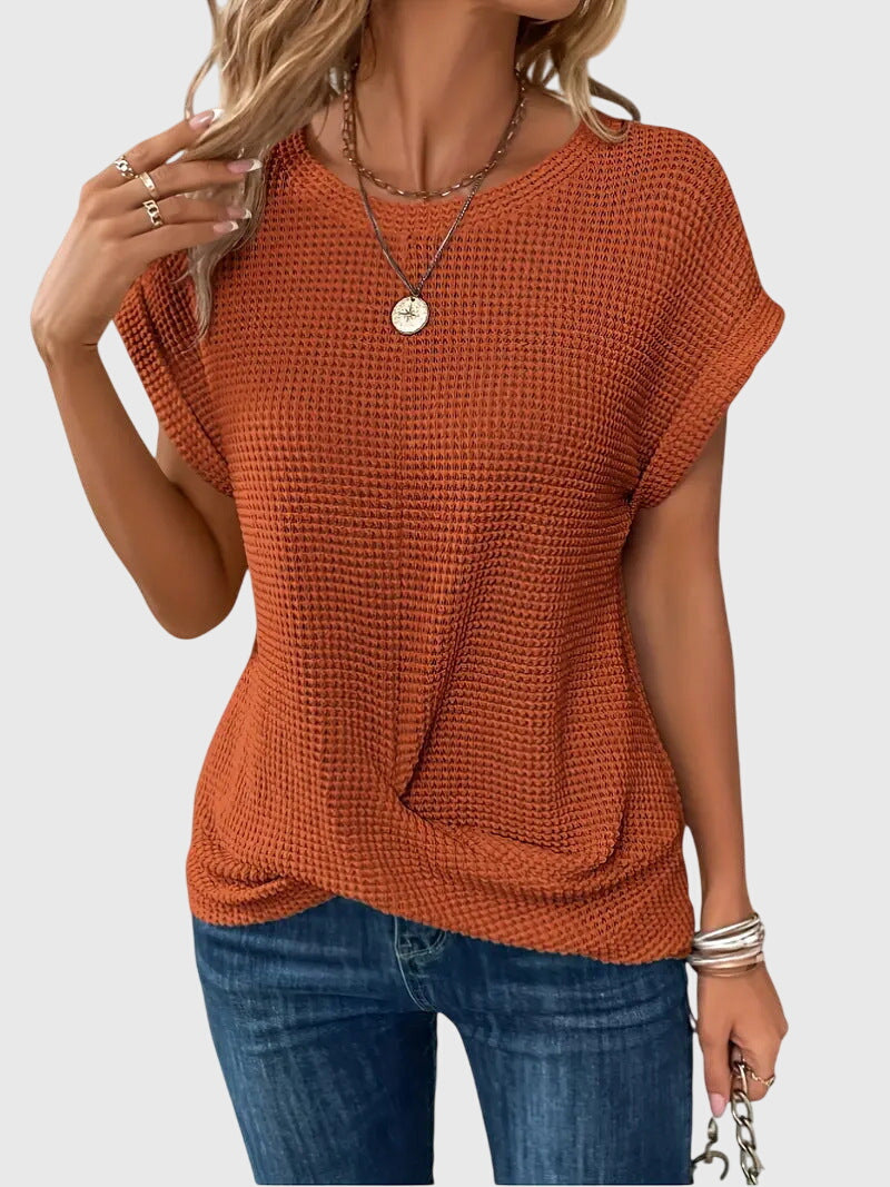 Isa™ | Elegant Bluse med Rund Hals