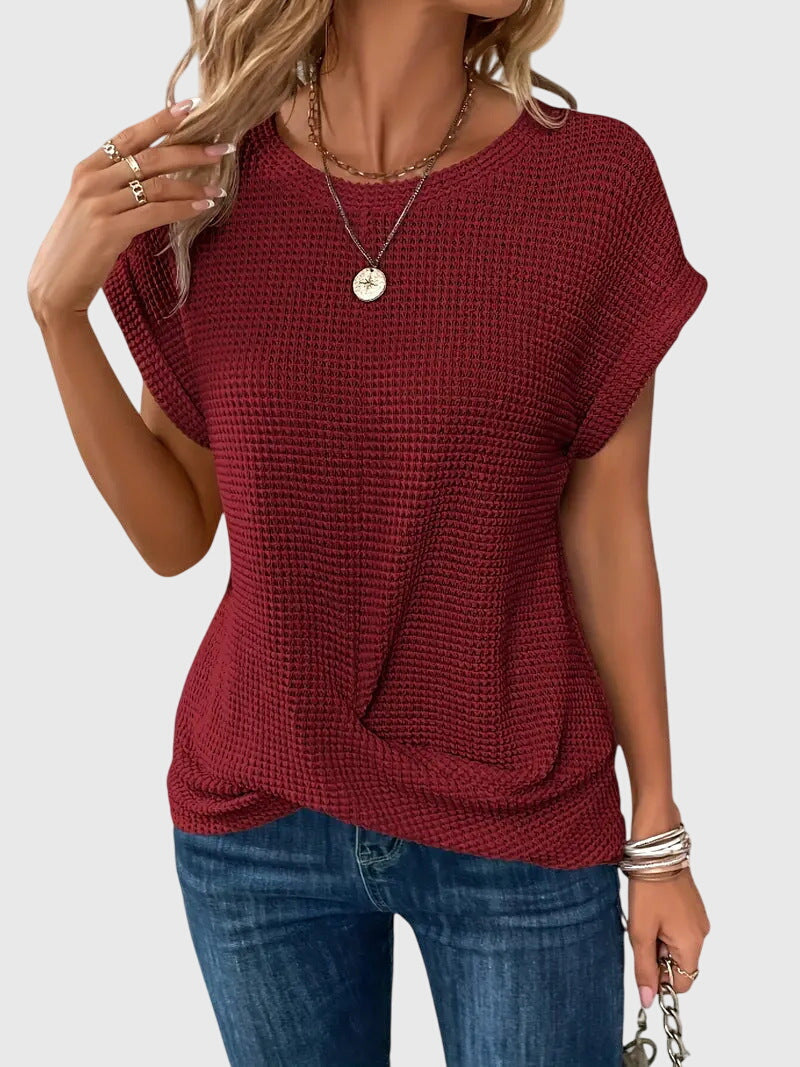 Isa™ | Elegant Bluse med Rund Hals