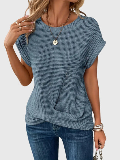 Isa™ | Elegant Bluse med Rund Hals