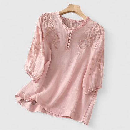 Vasilene | Elegant Knappefront Bluse