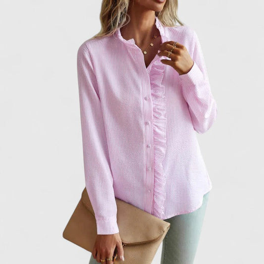 Yasmine | Sofistikert Bluse med Lange Ermer