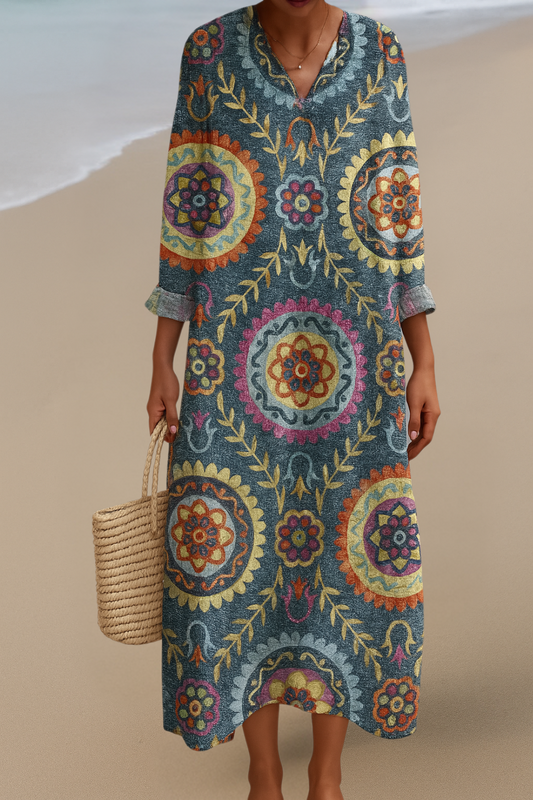 Mandala Maxi Kjole – Strål av Glede i Boho Eleganse