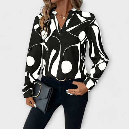 Lara™ Elegant Bluse Med Design