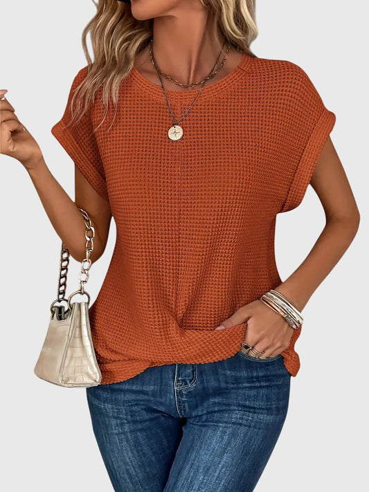 Isa™ | Elegant Bluse med Rund Hals