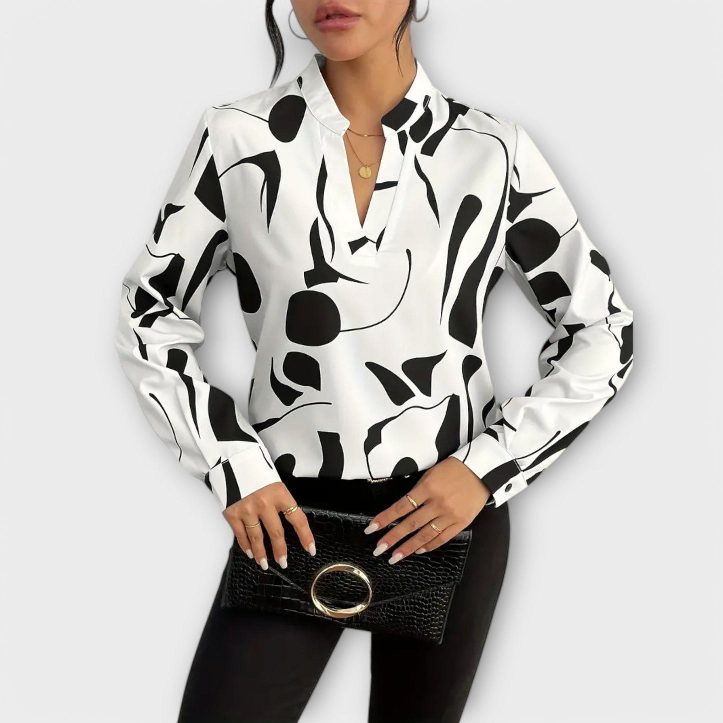 Lara™ Elegant Bluse Med Design